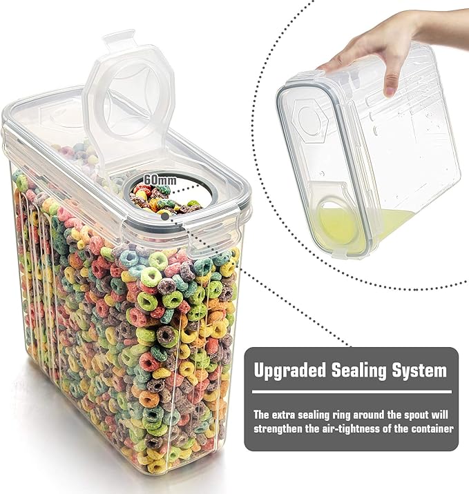 Wildone Cereal Storage Containers Set, Large BPA Free Plastic Airtight Food