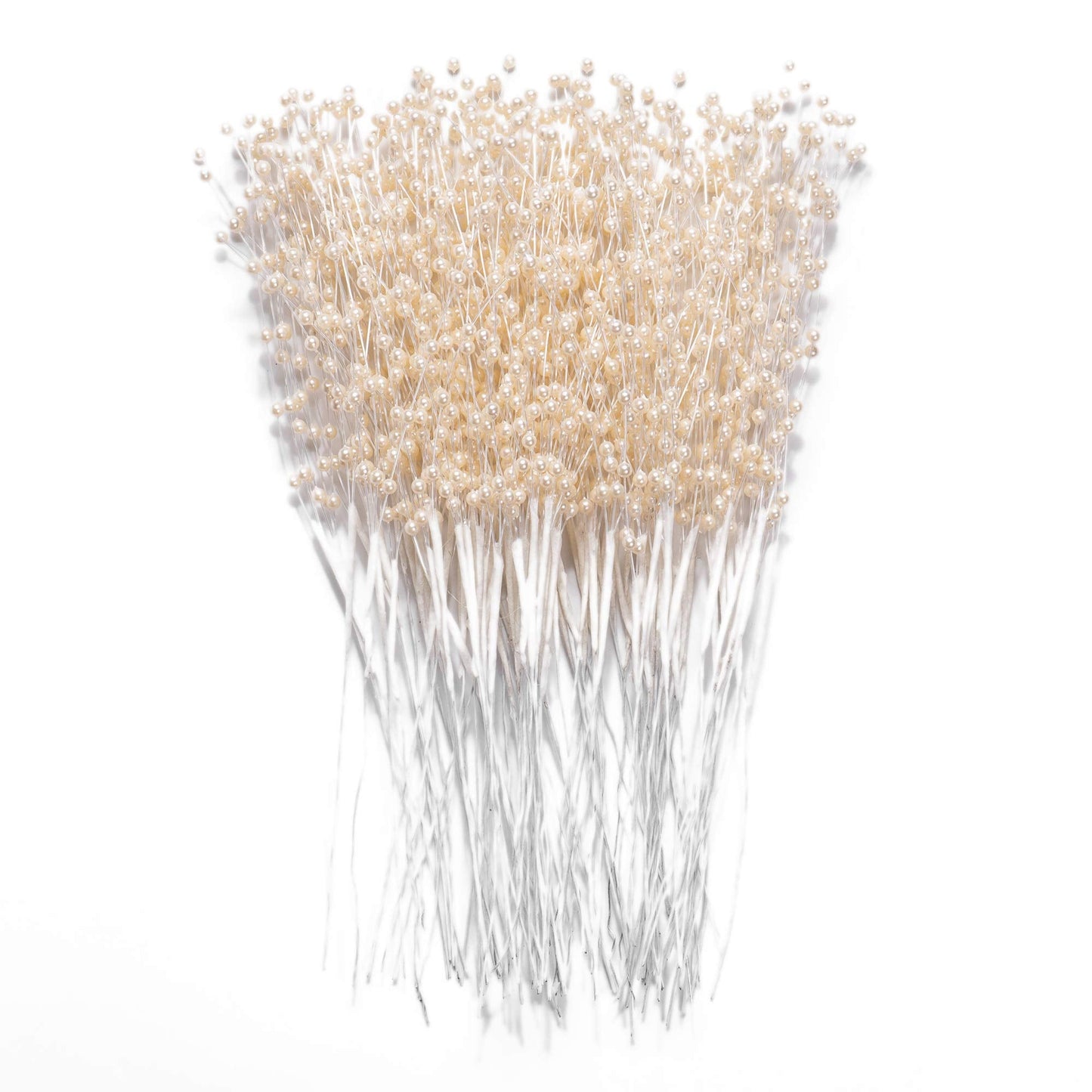 60 Pieces Pearl Stick Stems Bouquets, 4mm Bead String Garland Beaded Spray Filler Floral Arrangements Tree Picks Wedding Party Decoration, Mother's Day Flower Decor, Christmas Tree Picks (Ivory)