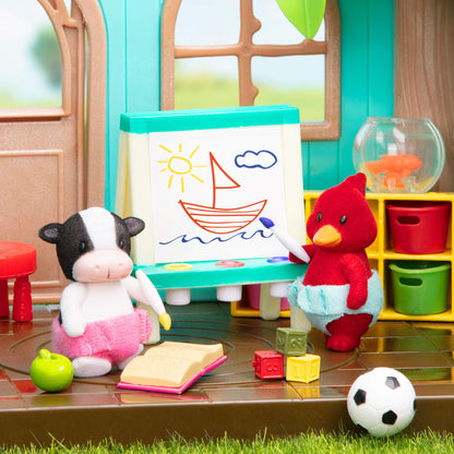 Li’l Woodzeez – Tailfeather Cardinal Family – 5pc Toy Set with Miniature Animal Figurines and Storybook – Animal Toys and Accessories for Kids Age 3+