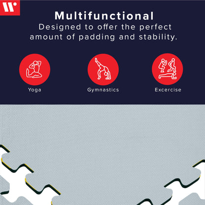 We Sell Mats 3/8" Thick Multipurpose EVA Foam Exercise Floor Mat, Interlocking Tiles, Anti-Fatigue for Home or Gym, 24 in x 24 in, 6 Tiles, ICY