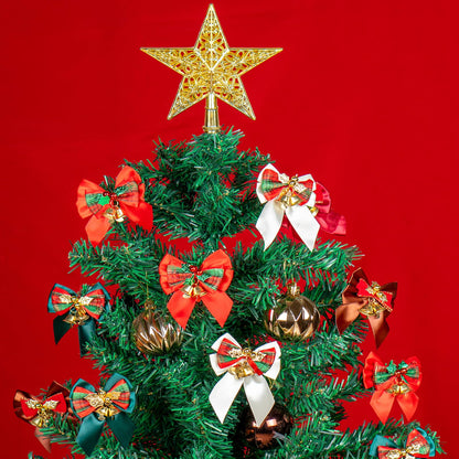 Voeveca 20 Pack Christmas Bows, Bowknot Wreath Bow with Jingle Bells for Christmas Garland Tree, Crafts, Wrapping, Wreath Xmas Hanging Ornaments Decor (20, Red)
