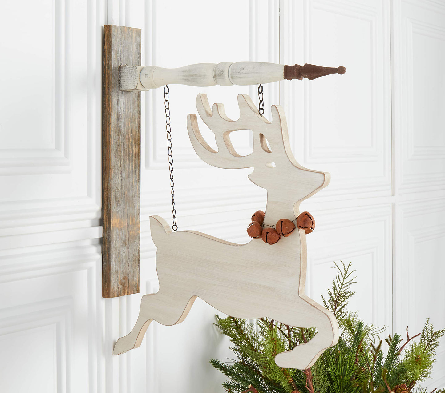 K&K Interiors 52911A Cutout Reindeer Arrow Replacement, 7" Tall x 5" Wide x 7" Deep, White