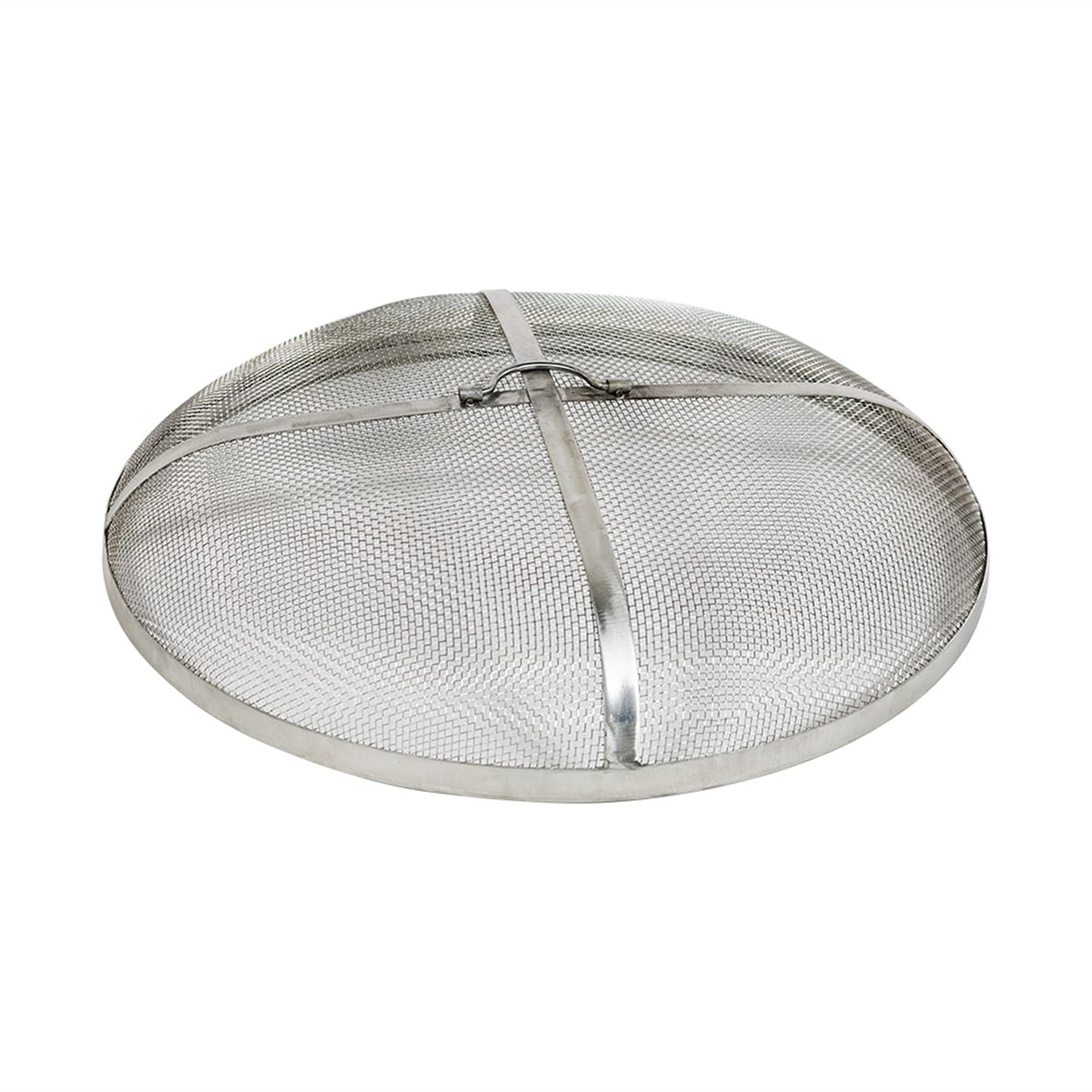 Sunnydaze Round Fire Pit Screen Cover - 40-Inch Stainless Steel Mesh Fire Pit Spark Screen - Spark Lid Top Cover with Handle