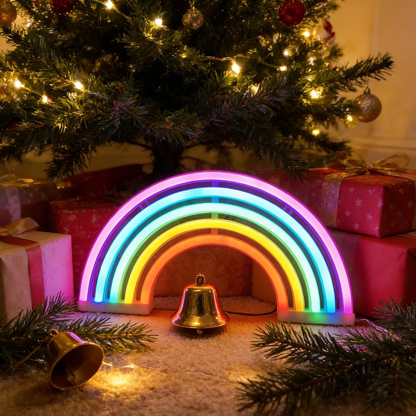 Nordstylee Neon Rainbow Light Signs,Led Rainbow Night Lights Decor Lights for Kid's Gift, Wall, Birthday Party, Christmas, Wedding Decoration
