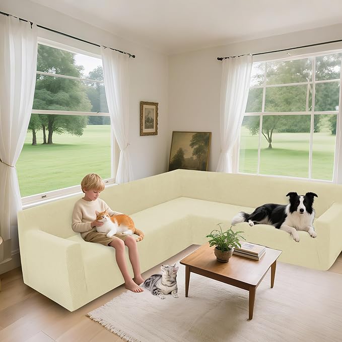 Arfntevss Stretch Sectional Couch Covers L Shaped Corner Sectional Sofa Cover