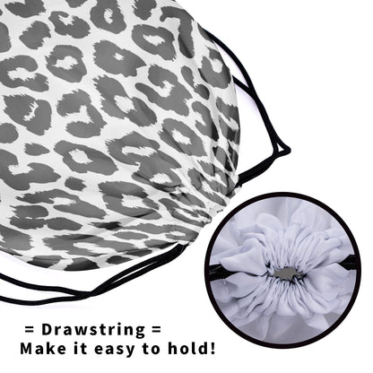 Nerxy Leopard Grip Bag - Grey Gymnastics Grip Bag Cheetah Print Gymnasts Gym Bag Drawstring Gift Bag Gym Storage Pouch for Sports Party Favors