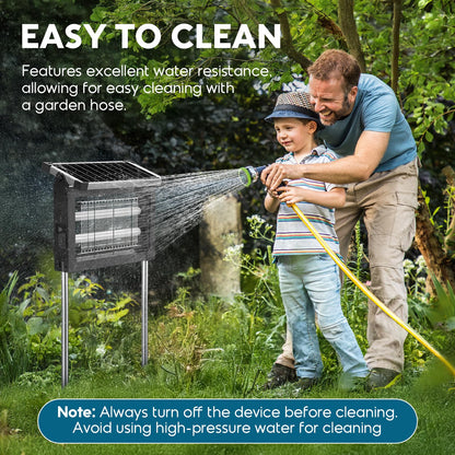 Solar Bug Zapper Outdoor, Waterproof Mosquito Zapper Outdoor Solar Powered, 4500V Electric Bug Zapper Indoor w/Smart Light Sensor, Mosquito Trap Fly Zapper for Patio Kitchen Garage Yard Camping