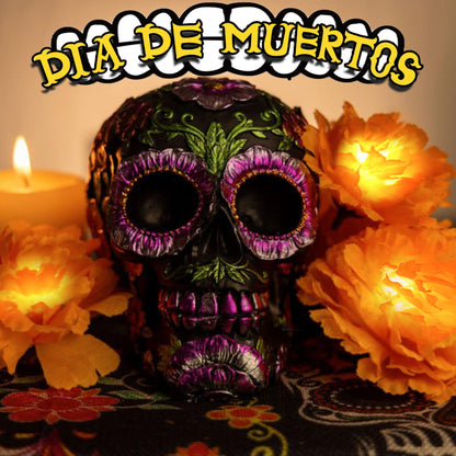 Gee Hut Marigold Garland String Lights Day of The Dead Decoration - 10ft 20 LED Marigold Flower Garlands Lights Battery Operated - Dia de Los Muertos Decoration for Diwali Halloween Indian Party