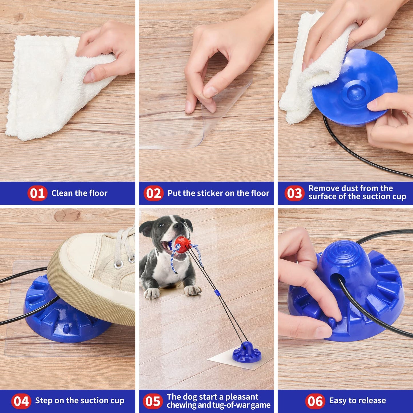 ULEFIX Interactive Dog Toys - Aggressive Chewer Suction Cup Tug of War, Indestructible Puzzle Toys & Treat Dispensing Ball for Dog Enrichment