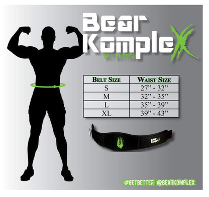 Bear KompleX Weight Lifting Belt for Men & Women - 6" Adjustable, Comfortable & Low Profile Heavy Duty Belt for Powerlifting, Cross Training, Squats & Deadlifts