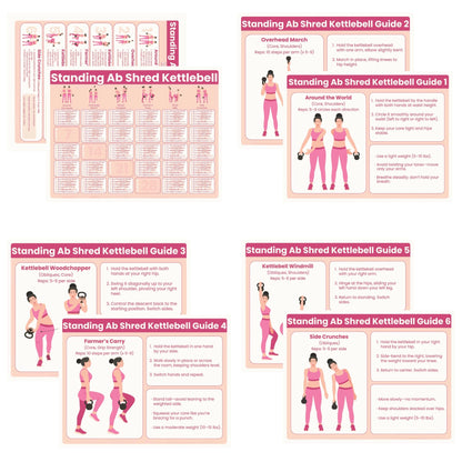 Auroscent 30-Day Standing Ab Kettlebell Workout Plan – Core Training Program, Exercise Charts, No Floor Ab Routine for Home Gym, Step-by-Step Guides + Workout Schedule