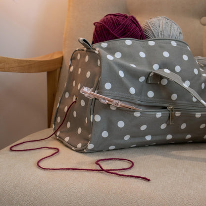 Hobbygift MR4698_ Value: Knitting Bag: Grey Spot, Cotton Blend, 15 x 42 x 17.5 cm