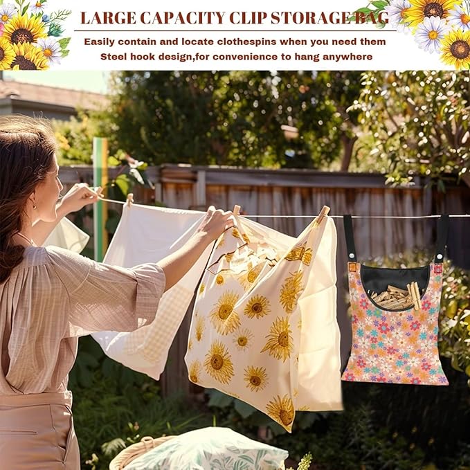 Clothespin Bag, Large Clothes Pin Hanging Bag, Pin Bag