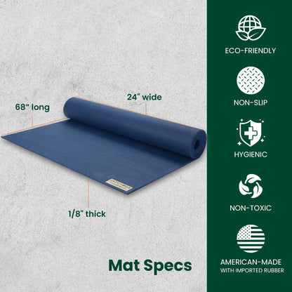 JadeYoga Travel Yoga Mat - Packable, Lightweight, and Portable Yoga Mat - Non-Slip Natural Rubber Mat for Women & Men - Great for Yoga, Home, Gym, Pilates, Fitness, and Stretching