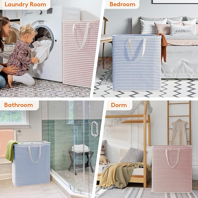 Lifewit 2 Pack Laundry Hamper Large Collapsible Laundry Baskets, Freestanding