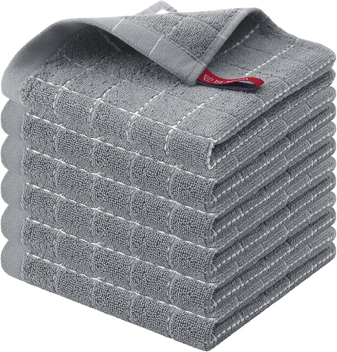 Homaxy 100% Cotton Terry Kitchen Dish Cloths, Ultra Soft and Absorbent Dish