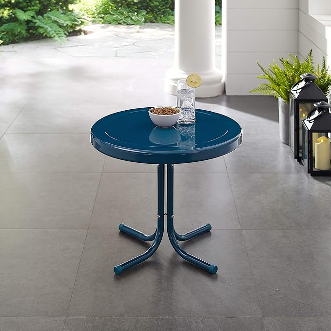 Crosley Furniture Griffith Weather Resistant Retro Metal Outdoor Side Table