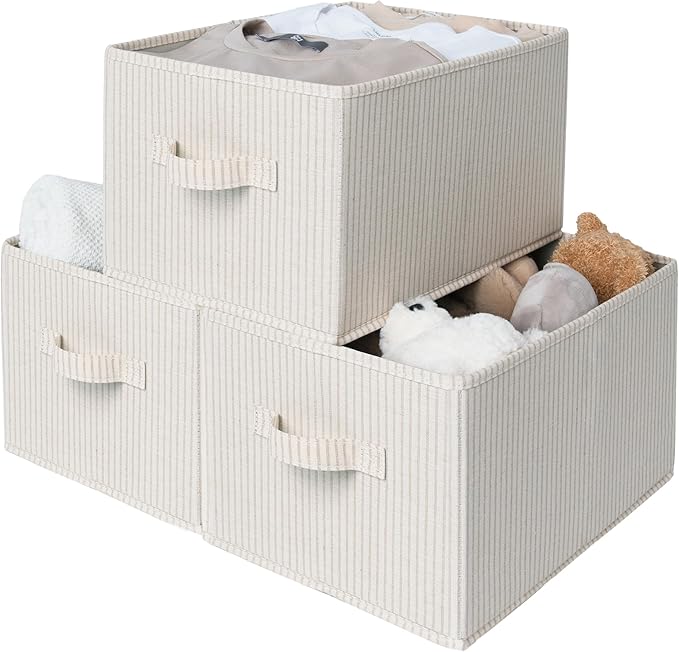 StorageWorks Foldable Shelf Organizer Bins, Closet Storage Baskets