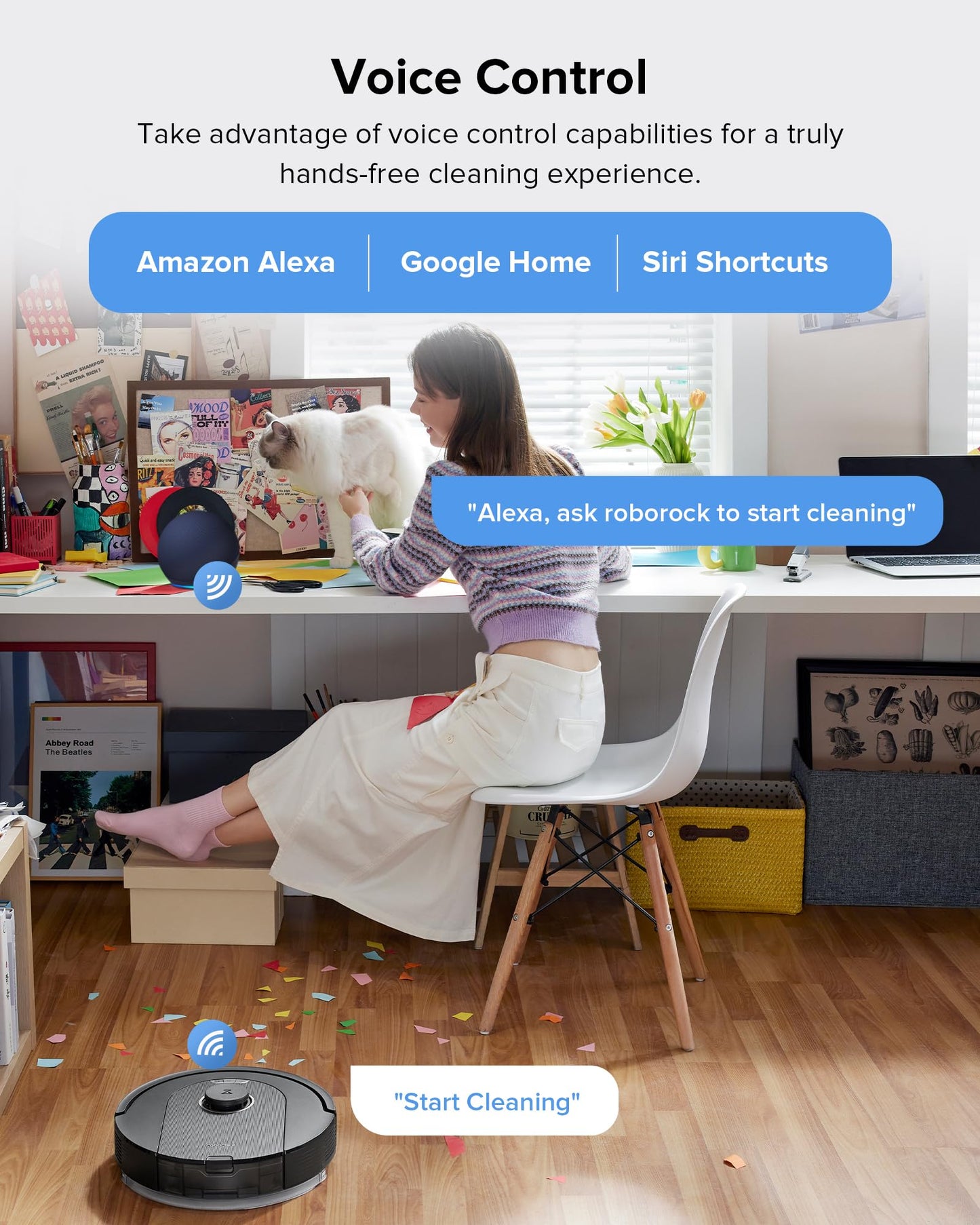 roborock Q5 Pro+ Robot Vacuum and Mop, Self-Emptying, 5500 Pa Max Suction, DuoRoller Brush, Hands-Free Cleaning for up to 7 Weeks, Precise Navigation, Perfect for Hard Floors, Carpets, and Pet Hair