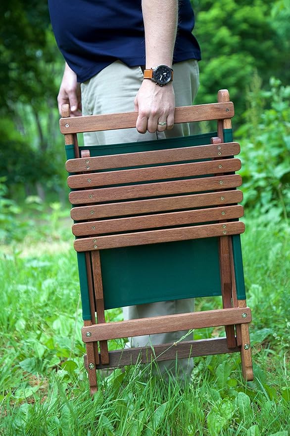 BYER OF MAINE Pangean Lounger Chair – Portable, Lightweight, Foldable Wood and
