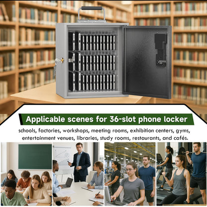 WeHere 36 Slots Cell Phone Locker with Smart Lock, Portable Phone Storage Locker Box for Classroom School,Storage Phone