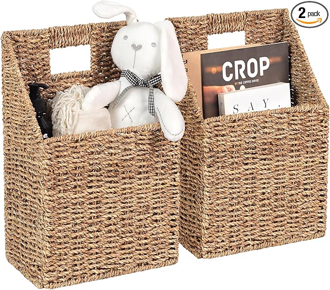 Wicker Hanging Storage Baskets, Seagrass Basket, Wall Decor Baskets, Seagrass