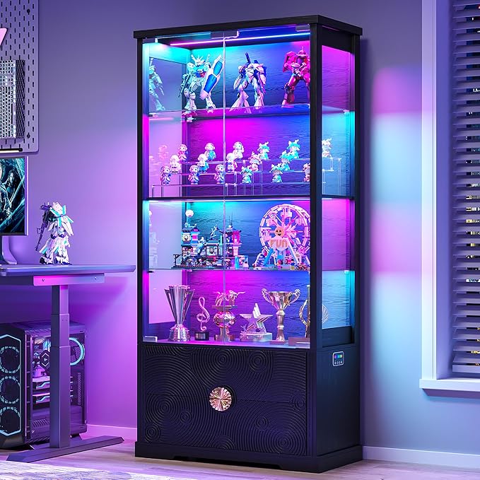 TAGELIER RGB Glass Display Cabinet