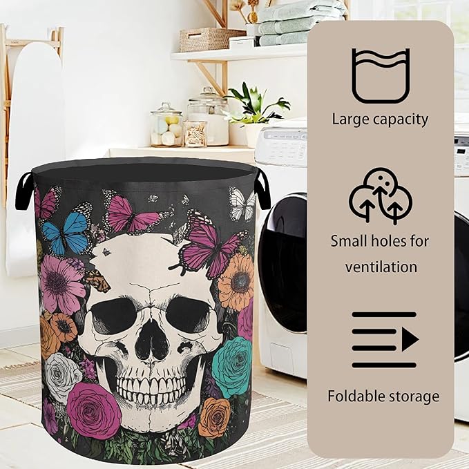 Skull Gothic Laundry Hamper