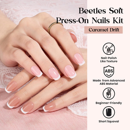 Beetles Press on Nails Kit 720Pcs 24 Colors, Press on Nails Short Almond Glossy Matte Glitter With Nail Glue & Nail Tabs Stickers, Natural Fit Lightweight Fake Nails Kit Art For Women Girls