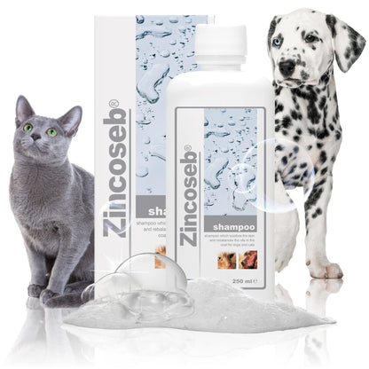 ICF Zincoseb Dog Shampoo for Itchy Skin Relief Anti Itch + Antifungal + Antibacterial for Dogs & Cats Made for Pets with Sensitive Skin 250 ml