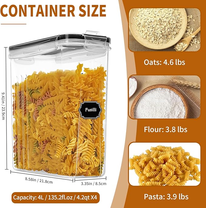 Cereal Containers Storage Set, Cereal Dispensers