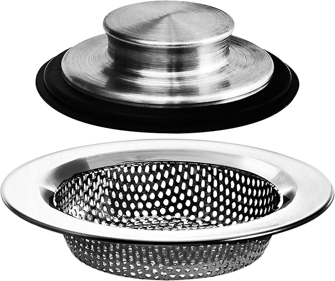 2PCS - Kitchen Sink Drain Strainer and Anti-Clogging Stopper Drainer Set