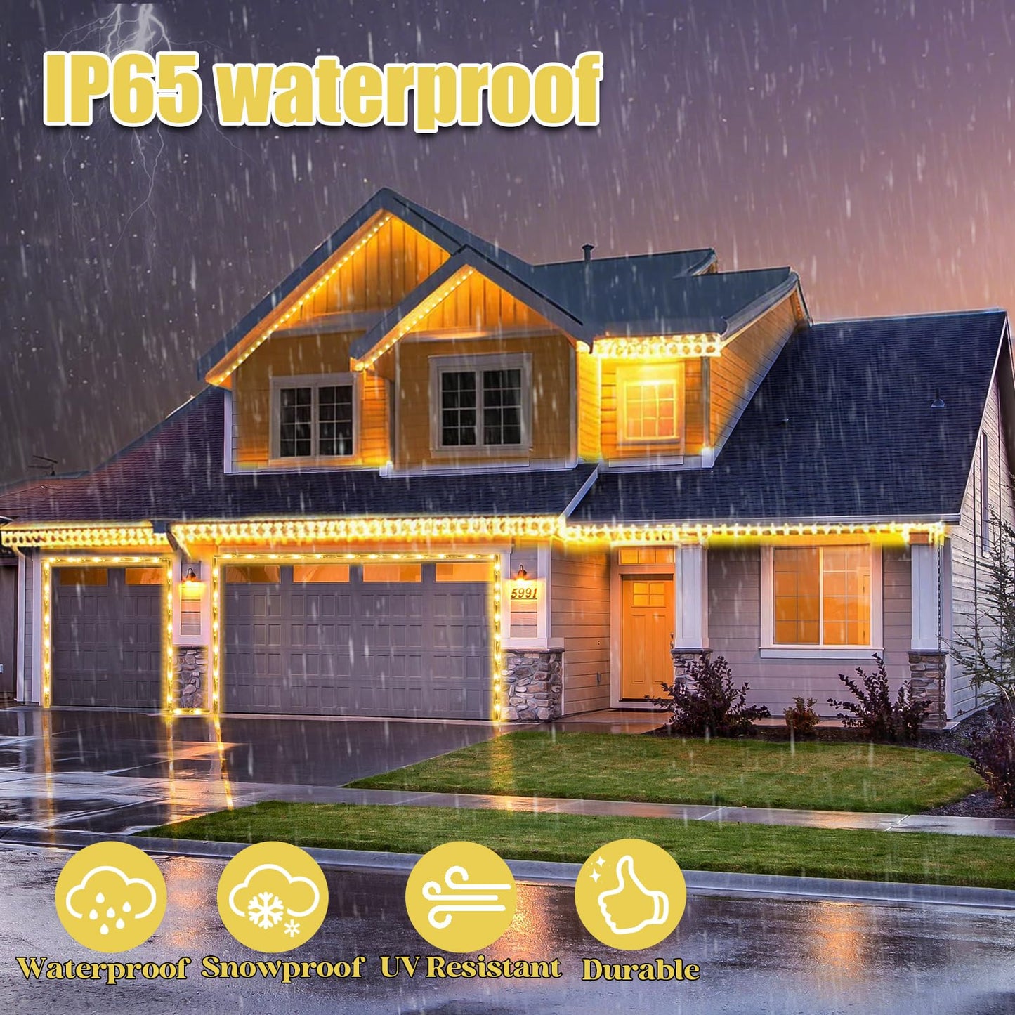Vigdur LED Rope Lights Outdoor - 18ft Warm White Rope Lights Waterproof with Connectable Clear Plastic Tube, Flexible LED Tube Lights for Garden, Patio, Pool, Bedroom, Party (216 LEDs)