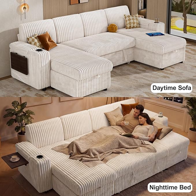 Vipbear 108" Modular Sectional Sleeper Sofa