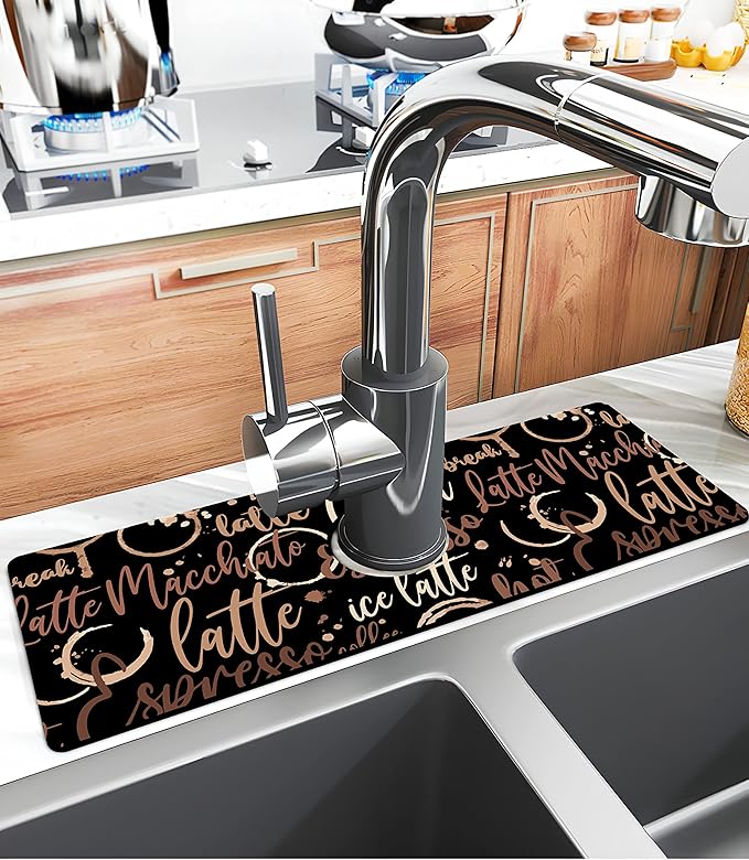Kitchen Sink Splash Guard Faucet Mat Super Absorbent Fast Drying Mat Sink