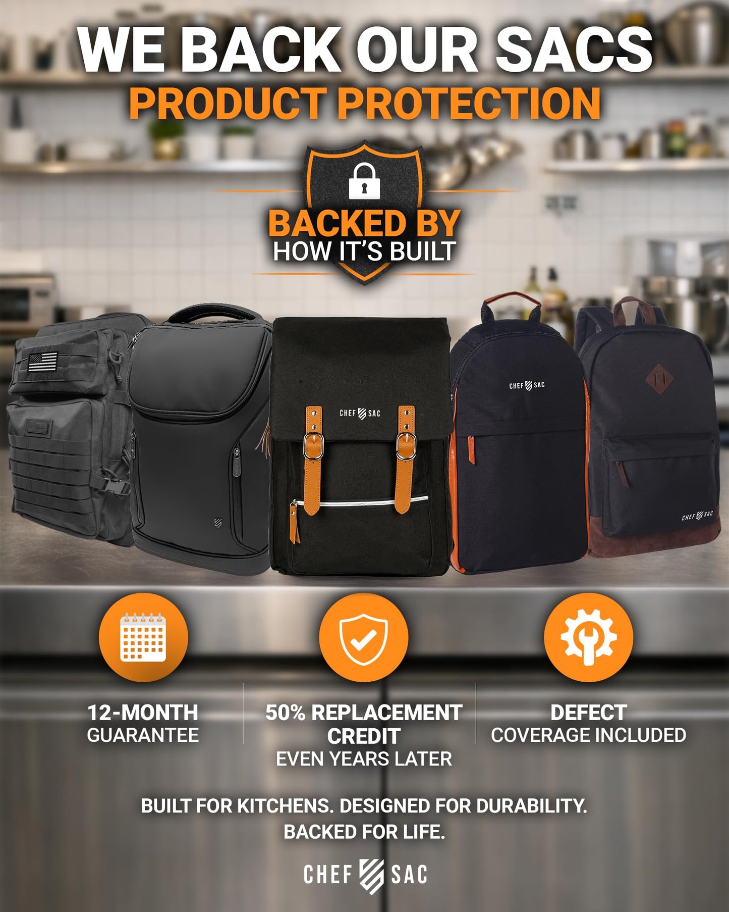 Chef Knife Bag Tactical Backpack XL, 30+ Pocket Knife Carrying Case for Chefs and Culinary Tools, Patented Retention Panels with Hook-and-Loop System, YKK Zippers, Fits 12in Knives