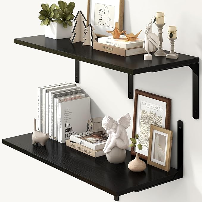 Fun Memories Floating Shelves for Wall, 12 Inch Deep Floating Shelves Set of 2