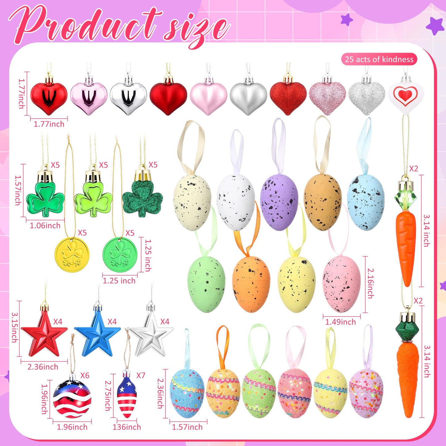 Chicmount 100 Pcs 4th of July Tree Decorations Set Plastic July 4th Patriotic Hanging Ornaments Independence Days Patriotic Star for Home Wedding Dinner Gifts Table Tiered Tray Decor