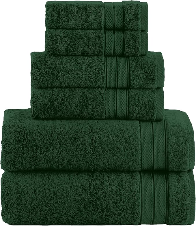 Elegant Comfort Luxury 6-Piece Towel Set, Premium Soft 100% Turkish Cotton