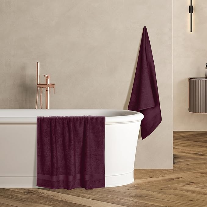 GLAMBURG Premium Cotton 4 Pack Bath Towel Set