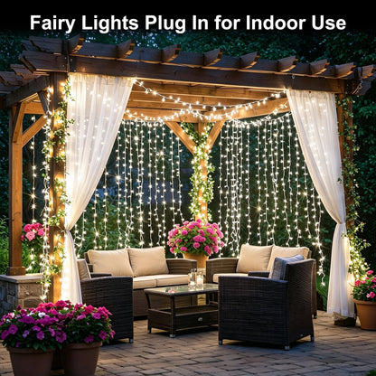 66FT 200LED Christmas Lights Plug in,Connectable Fairy Lights with Plug/Timer/8 Modes, Christmas Tree Lights Lighting Outdoor Indoor Garden Party Wedding Christmas Tree Decoration(Cool White)