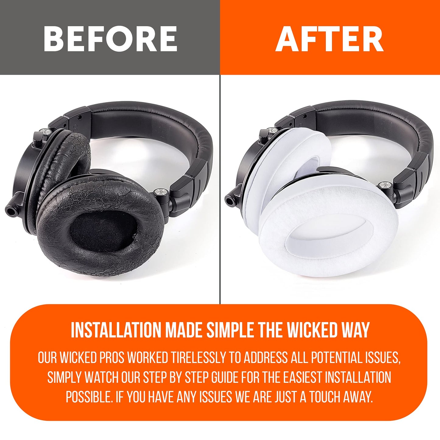 WC PadZ Velour - The Ultimate Upgraded Earpads by Wicked Cushions - Compatible with Audio Technica, HyperX, SteelSeries Arctis & More - Extra Thick - Bigger Opening - Softer Memory Foam | White