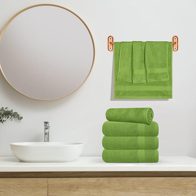 GLAMBURG Ultra Soft 6-Piece Hand Towel Set 16x28-100% Ringspun Cotton