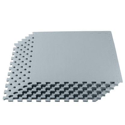 We Sell Mats 3/8" Thick Multipurpose EVA Foam Exercise Floor Mat, Interlocking Tiles, Anti-Fatigue for Home or Gym, 24 in x 24 in, 6 Tiles, ICY