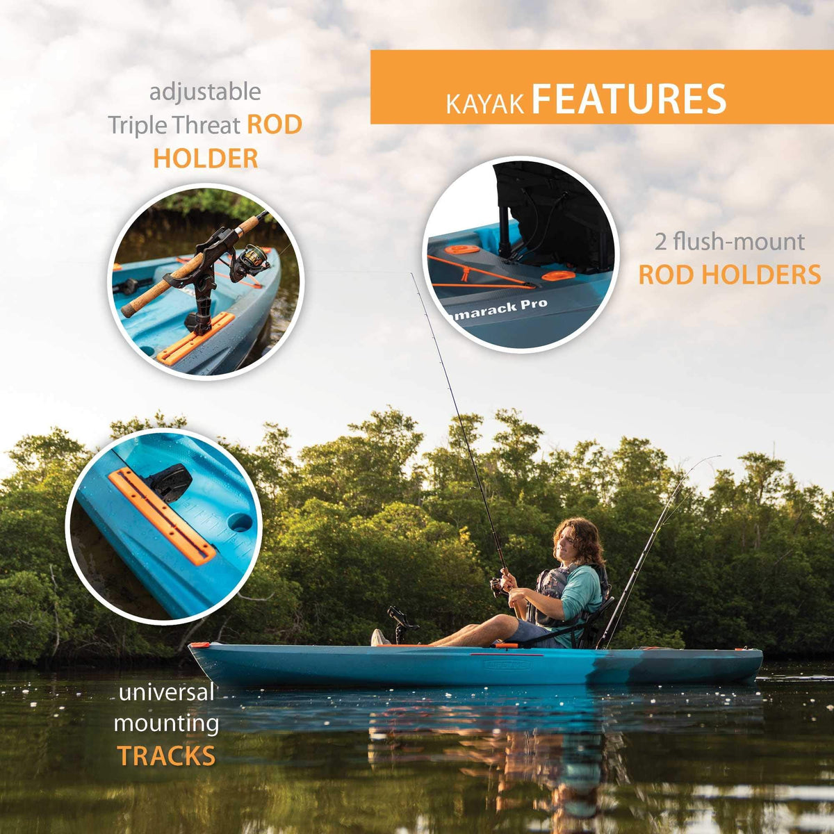 Lifetime Tamarack Pro 103 Sit-On-Top Kayak, Lightning Fusion, 10 ft. 3 in.
