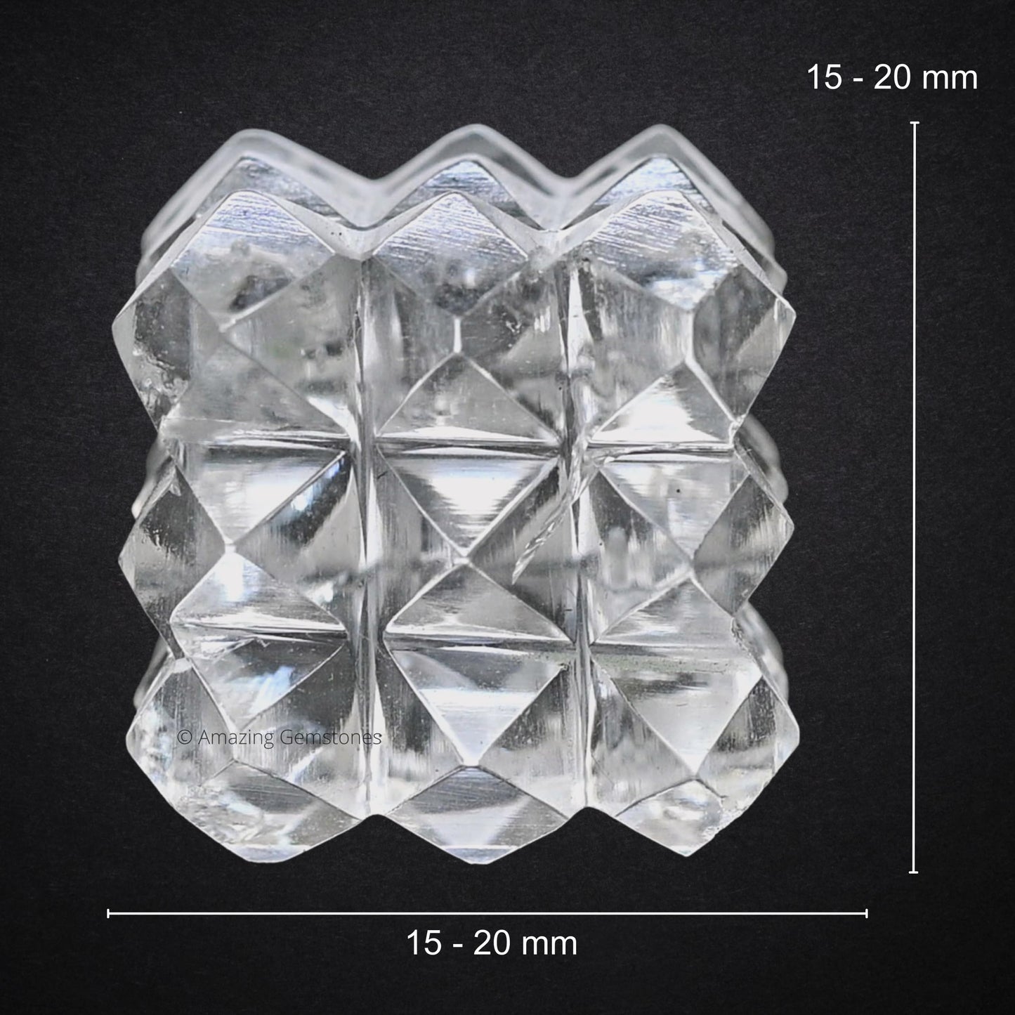 Amazing Gemstone Clear Quartz Crystal Cube with 54 Pyramid - 1" Mini Lemurian Pyramid Cube Figurine of Natural Stone Pyramid for Meditation, Reiki, Chakra Balancing Vastu Pooja and Crystal Grids