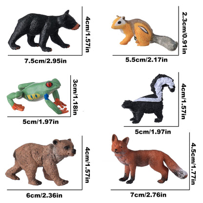 JOKFEICE Animal Figures for Kids, 16PCS Realistic Forest Animals Baby Figurines, Woodland Creatures Figurines, Educational Toys for Science Project Cake Party Decor
