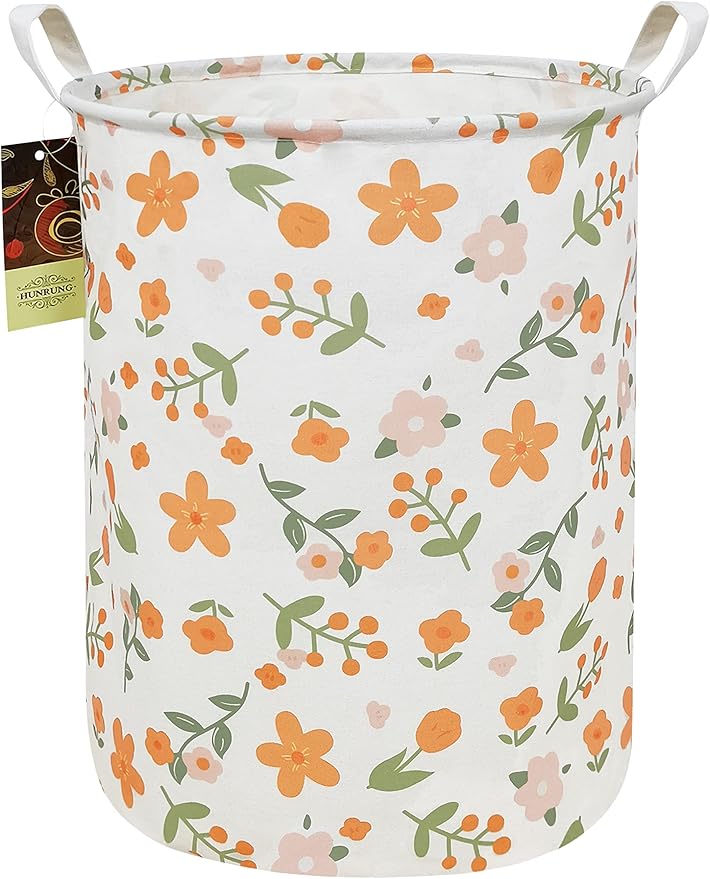 HUNRUNG Laundry Hamper, Large Canvas Fabric Lightweight Storage Basket Toy