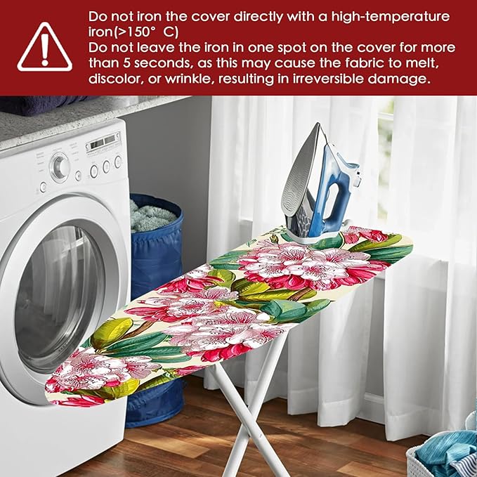 Nuxovilar Red & White Floral Pattern Ironing Board Cover, 15×54 inch, Fits Most