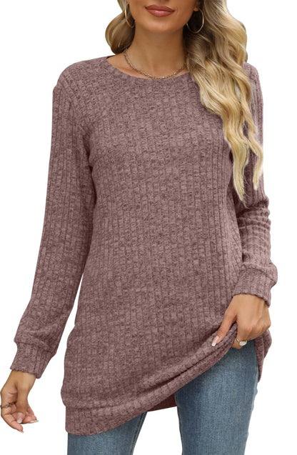 Sweaters for Women Long Sleeve Crewneck Sweatshirt Loose Casual Tunic Tops